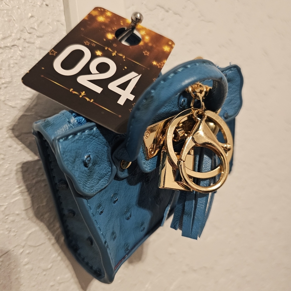 N.I.Packaging teal green/ blue xl purse keychain  charm